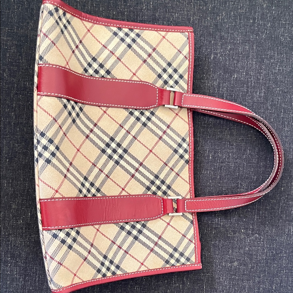 Classic Plaid Tote Bag with Red Trim SALE TODAY
